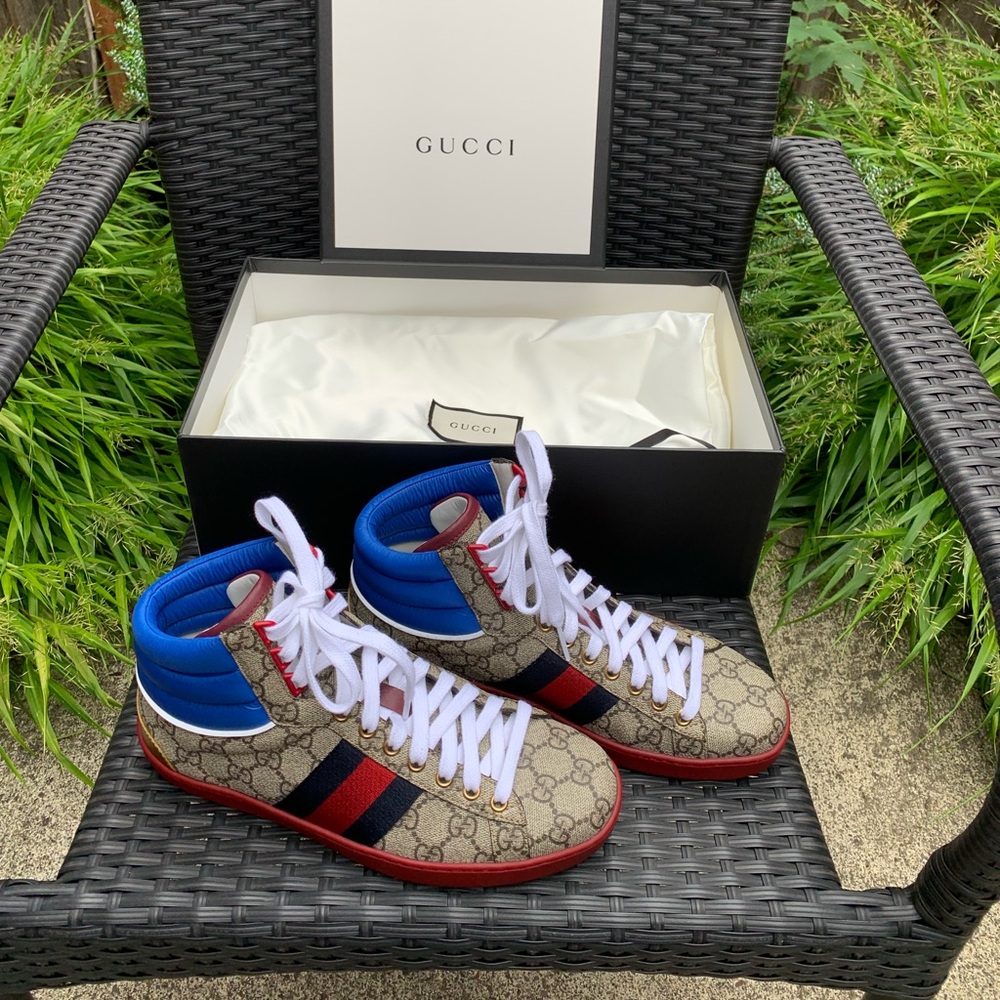 Gucci gg supreme leather high tops